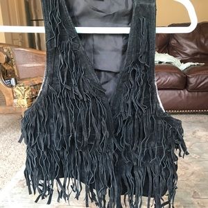 Pleather Fringe Vest